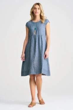 Twill Hemp Linen Shift Dress