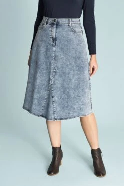 A-Line Denim Skirt -Blue Illusion ALINEDENIMSKIRT3282edit