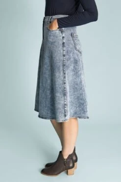 A-Line Denim Skirt -Blue Illusion ALINEDENIMSKIRT3293edit