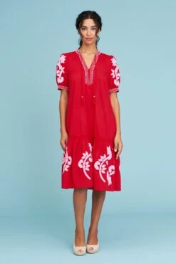 Applique Tiered Dress