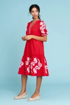 Applique Tiered Dress -Blue Illusion APPLIQUETIEREDDRESS1004edit