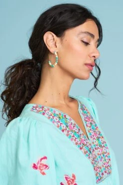 Beaded Hoop Earrings 10 Beaded Hoop Earrings -Blue Illusion BEADEDHOOPEARRING1972edit