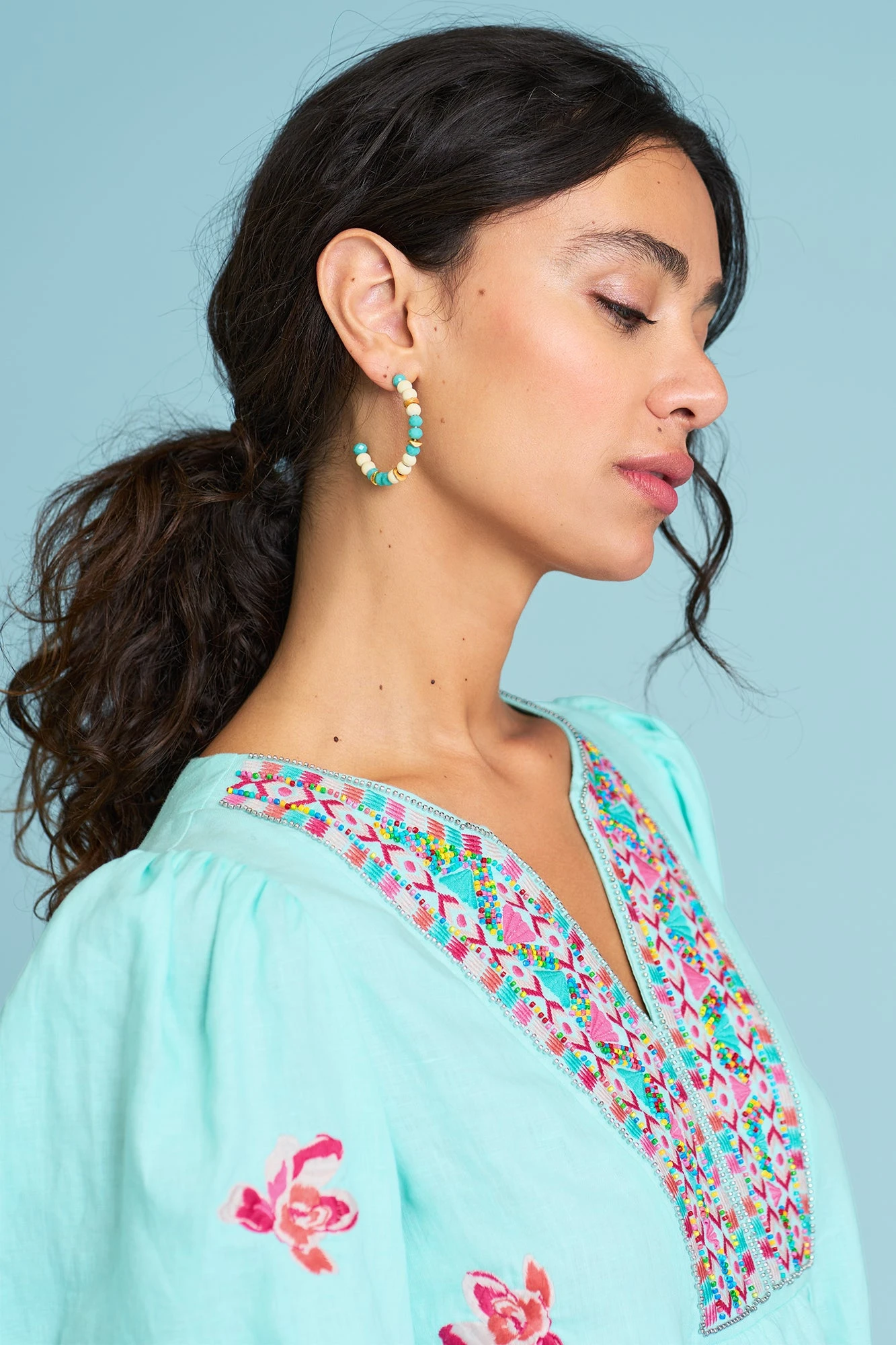 Beaded Hoop Earrings 5 Beaded Hoop Earrings - Image 3