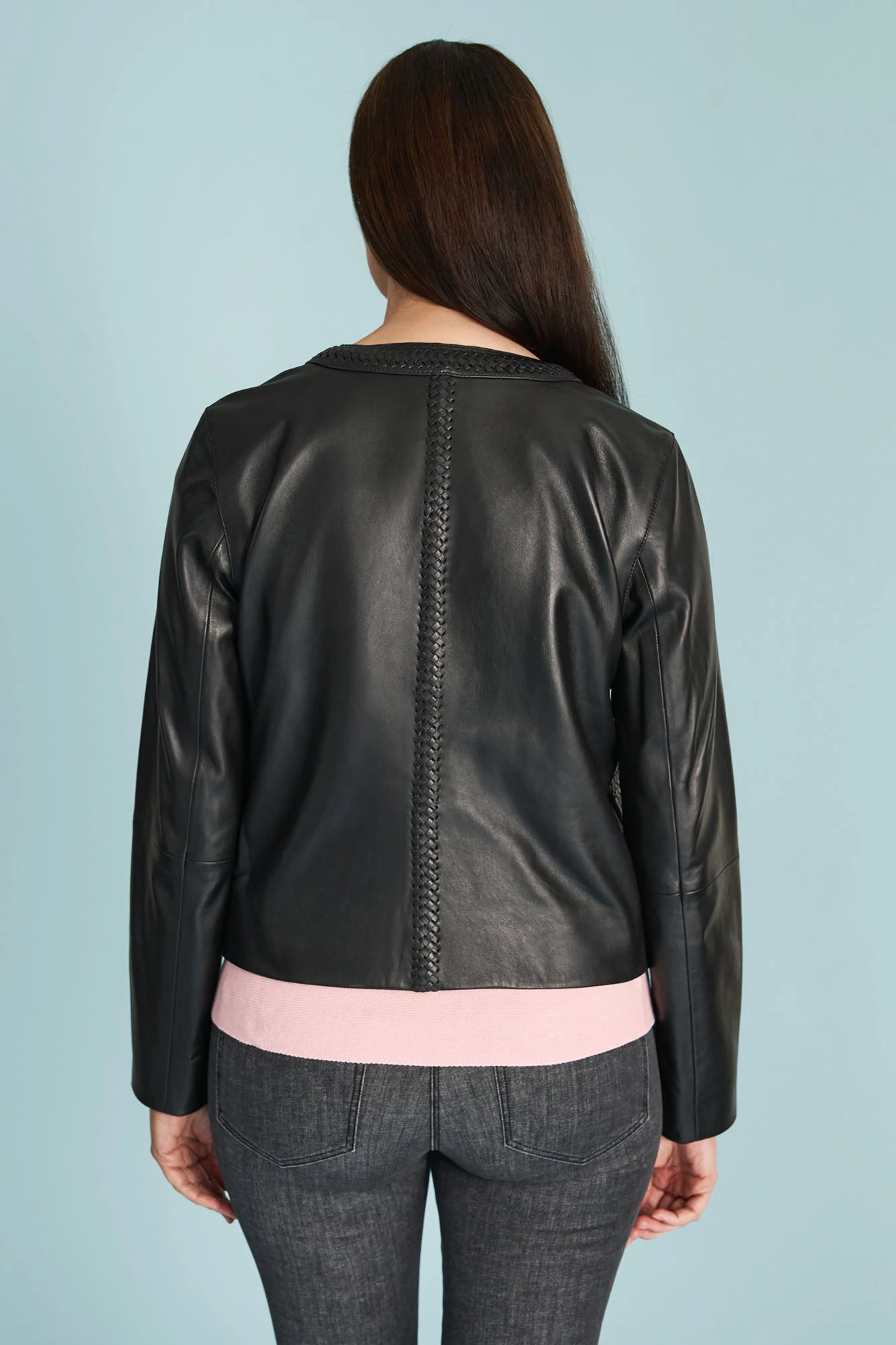 Braid Detail Leather Jacket 8 Braid Detail Leather Jacket - Image 6