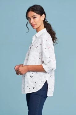 Broderie Cotton Shirt 11 Broderie Cotton Shirt -Blue Illusion BRODERIECOTTONSHIRT2489edit