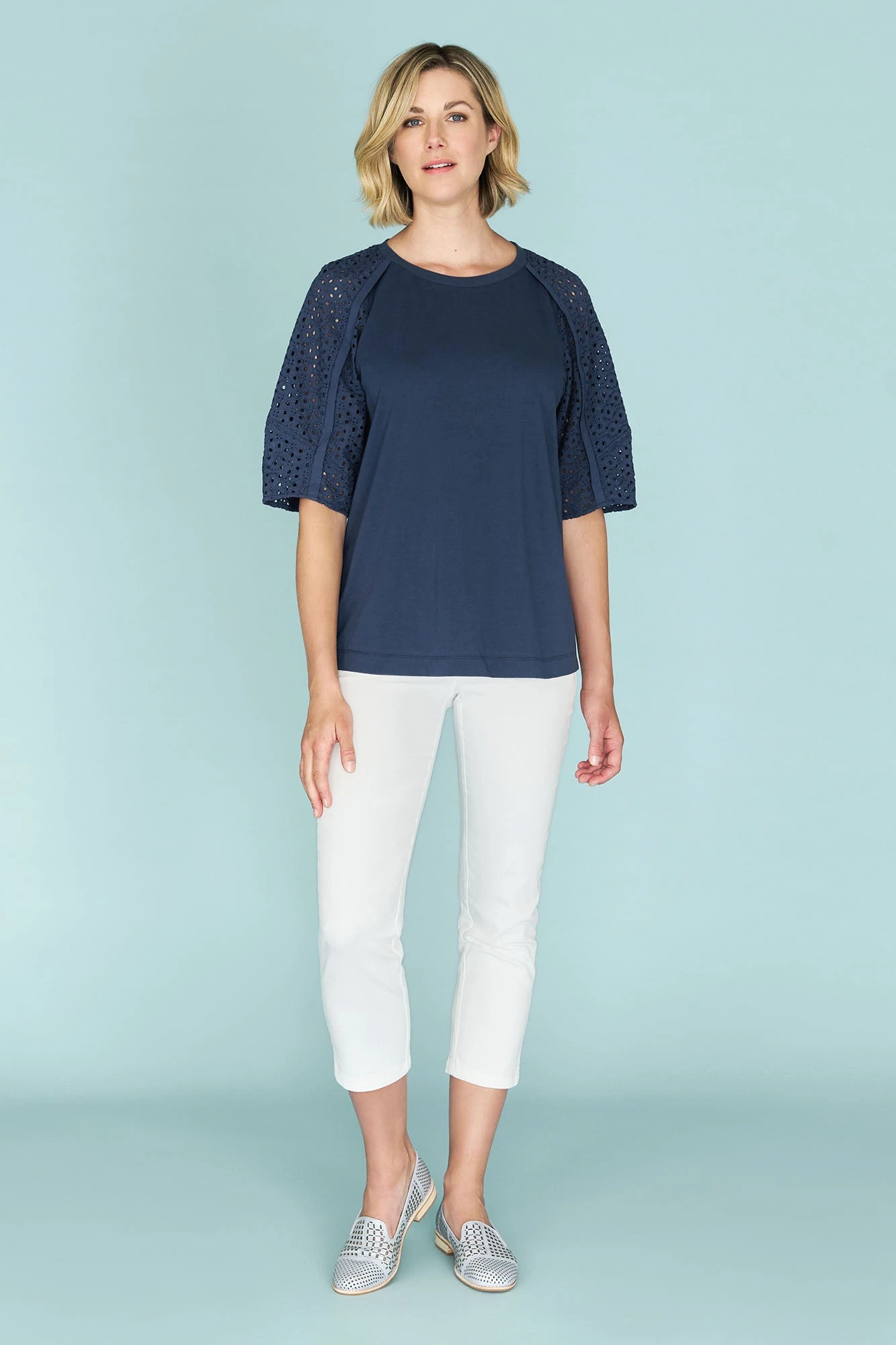 Broderie Sleeve T-Shirt 4 Broderie Sleeve T-Shirt - Image 2