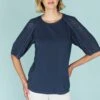 Broderie Sleeve T-Shirt