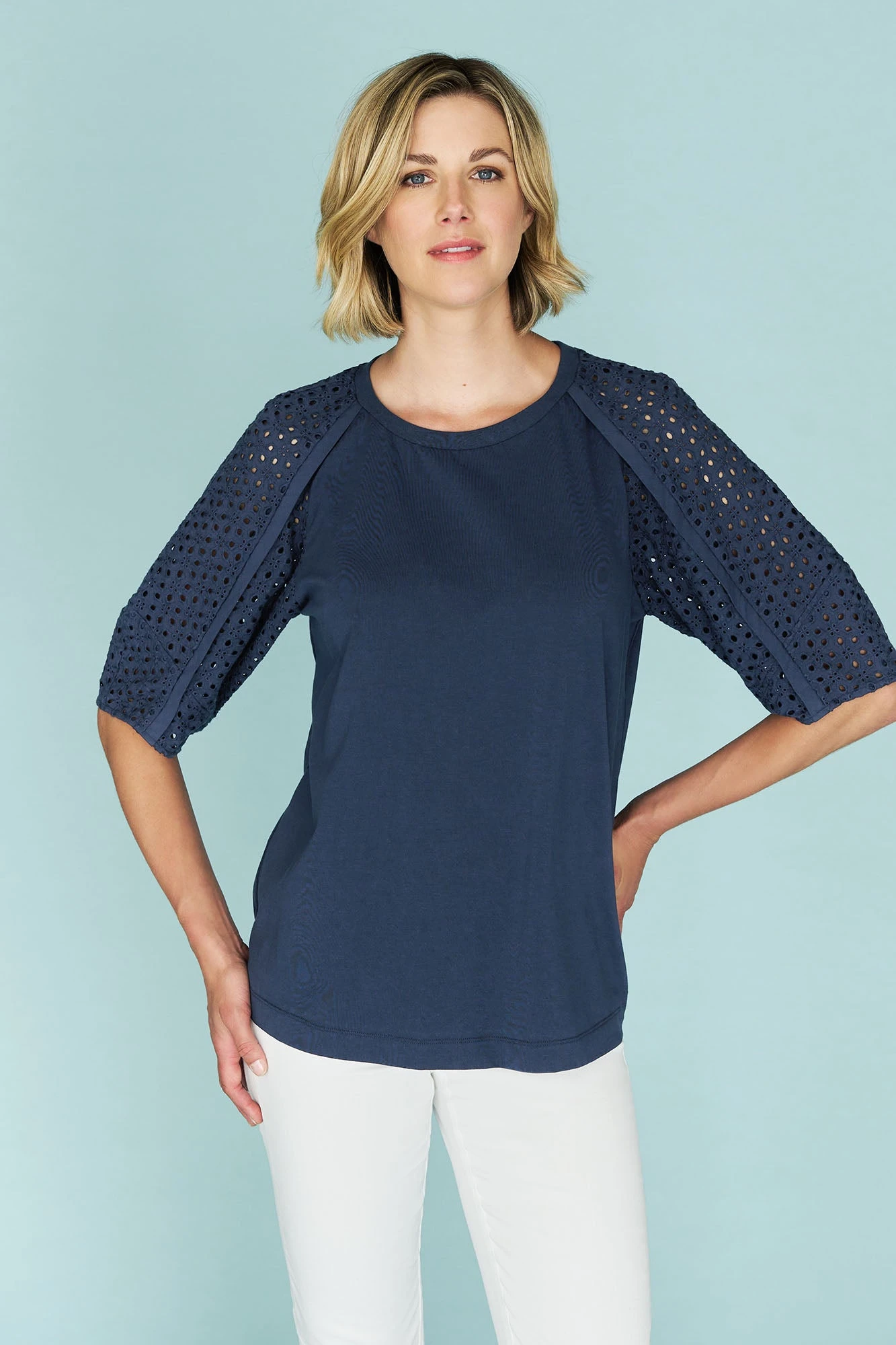 Broderie Sleeve T-Shirt 3 Broderie Sleeve T-Shirt