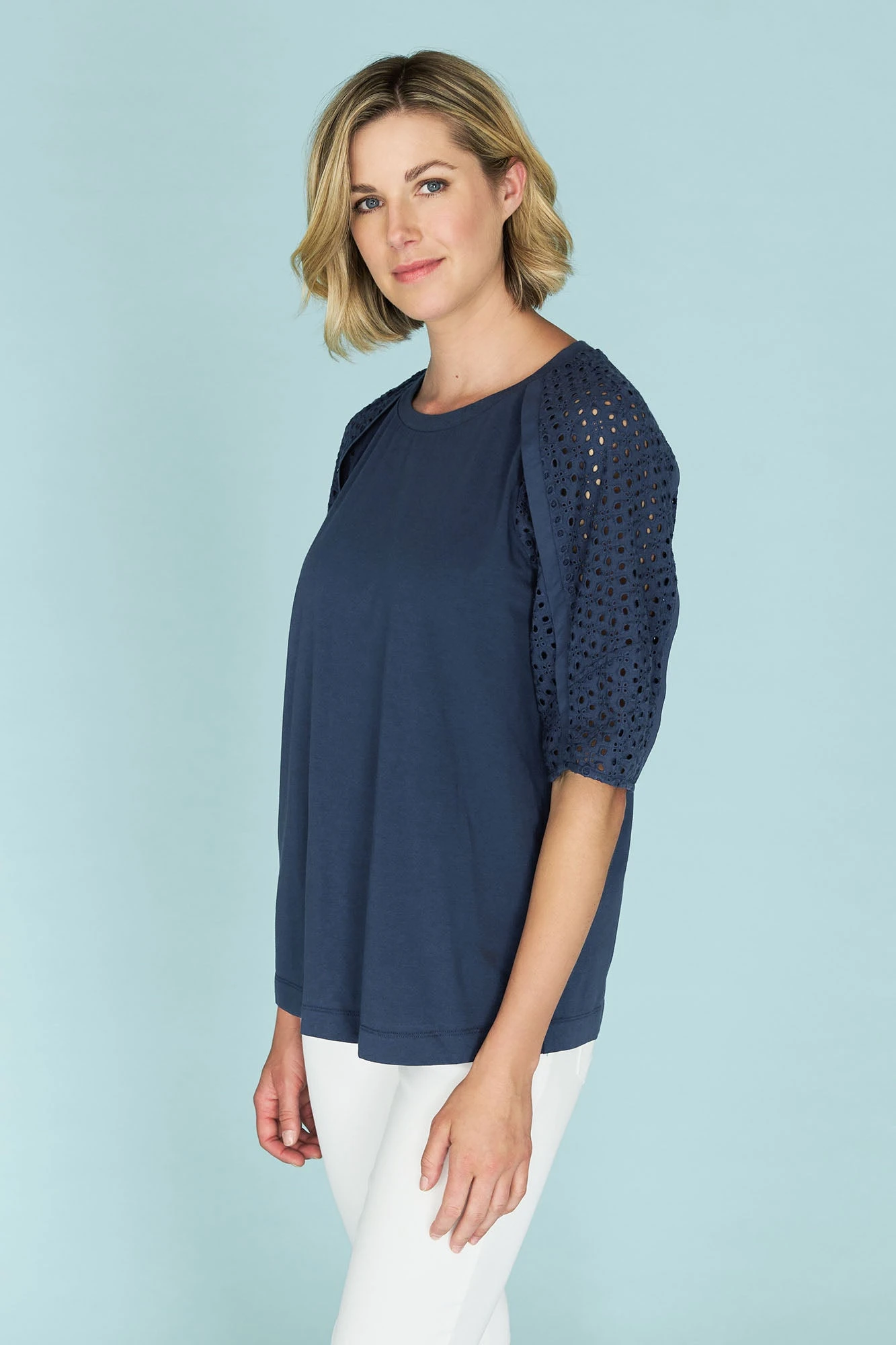 Broderie Sleeve T-Shirt 5 Broderie Sleeve T-Shirt - Image 3