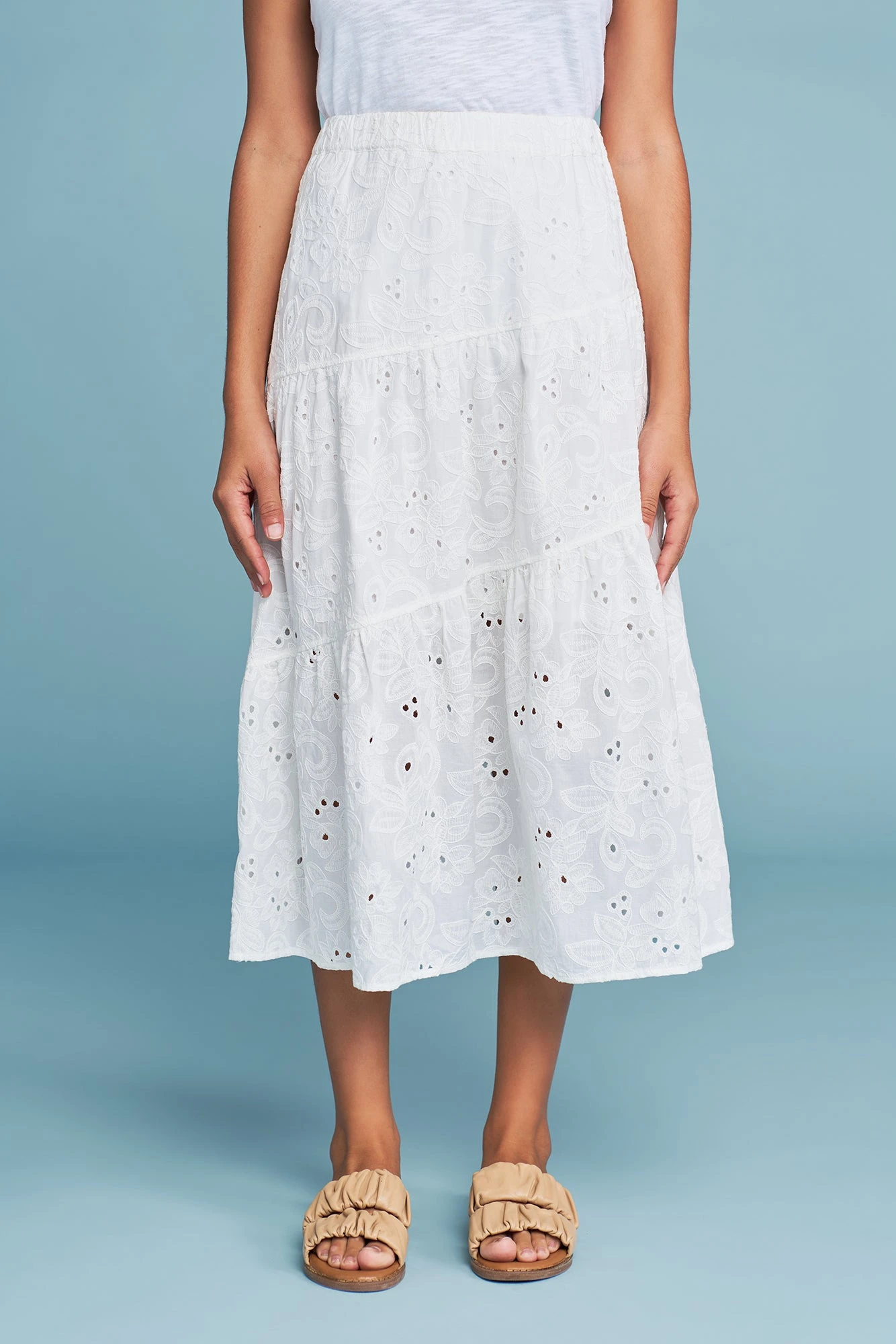 Broderie Tier Cotton Skirt 4 Broderie Tier Cotton Skirt - Image 2