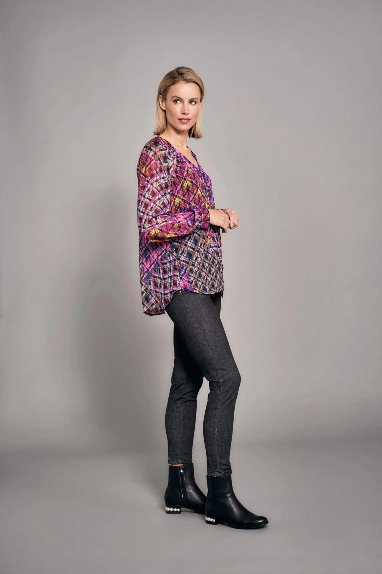 Button Front Sheer Blouse 6 Button Front Sheer Blouse - Image 4