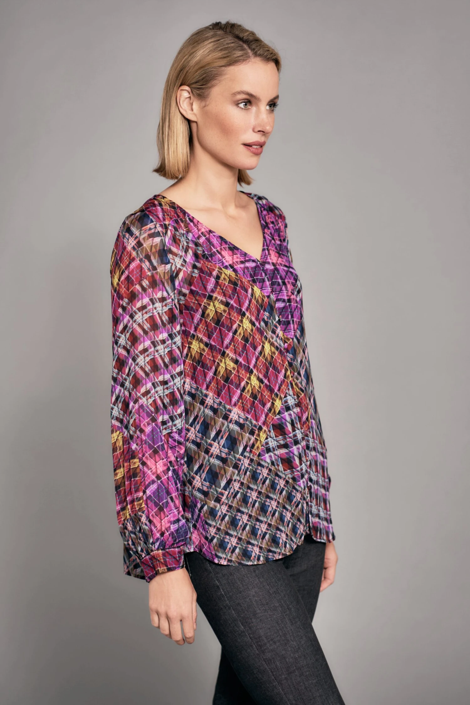 Button Front Sheer Blouse 4 Button Front Sheer Blouse - Image 2