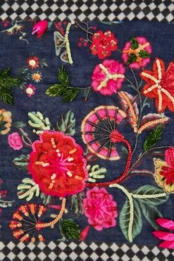 Beaded Floral Scarf 7 Beaded Floral Scarf -Blue Illusion BeadedFloralScarf A20212 3 new