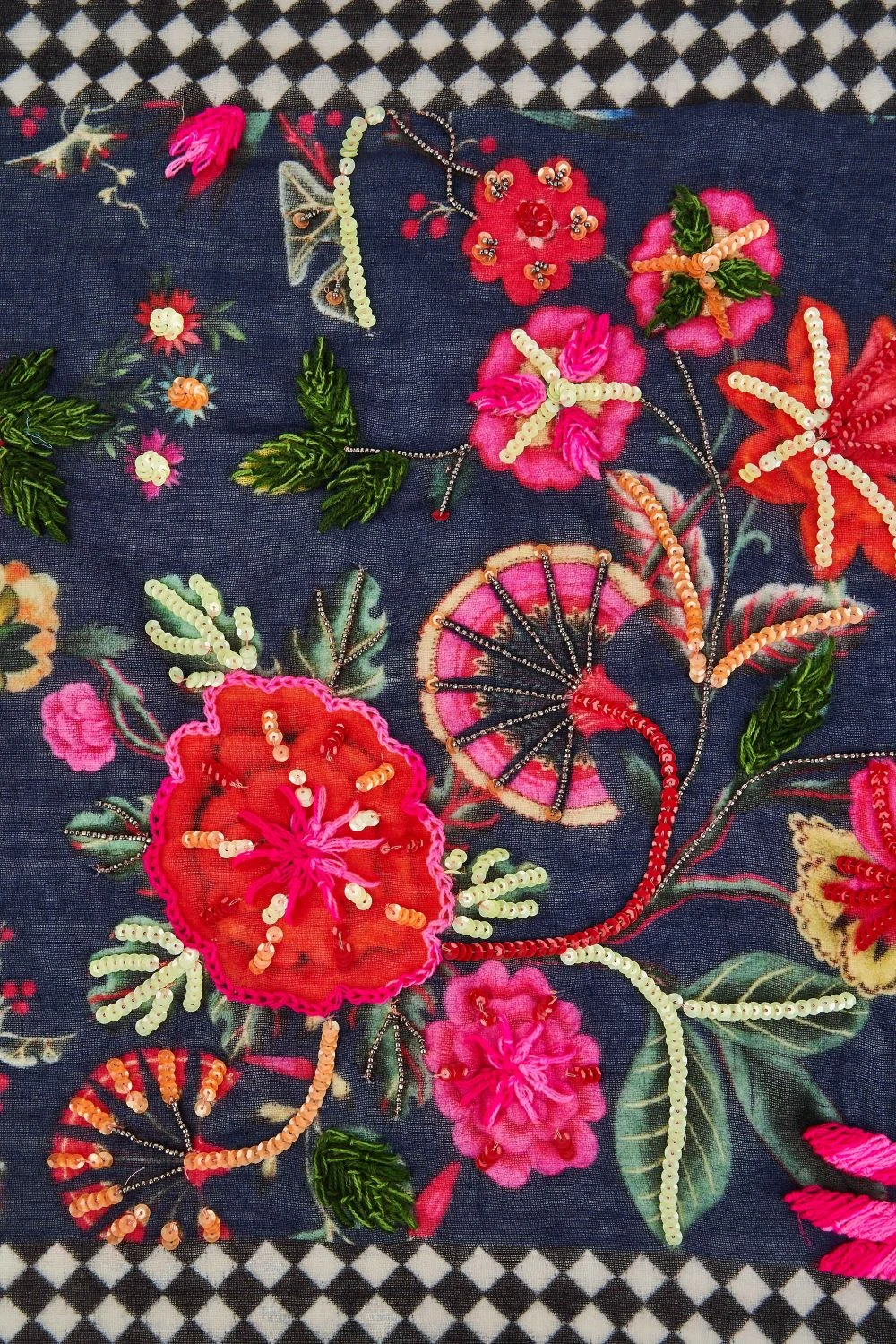 Beaded Floral Scarf 5 Beaded Floral Scarf - Image 3