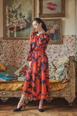 Silk Tie Waist Dress -Blue Illusion BlueIllusion 18 024edit