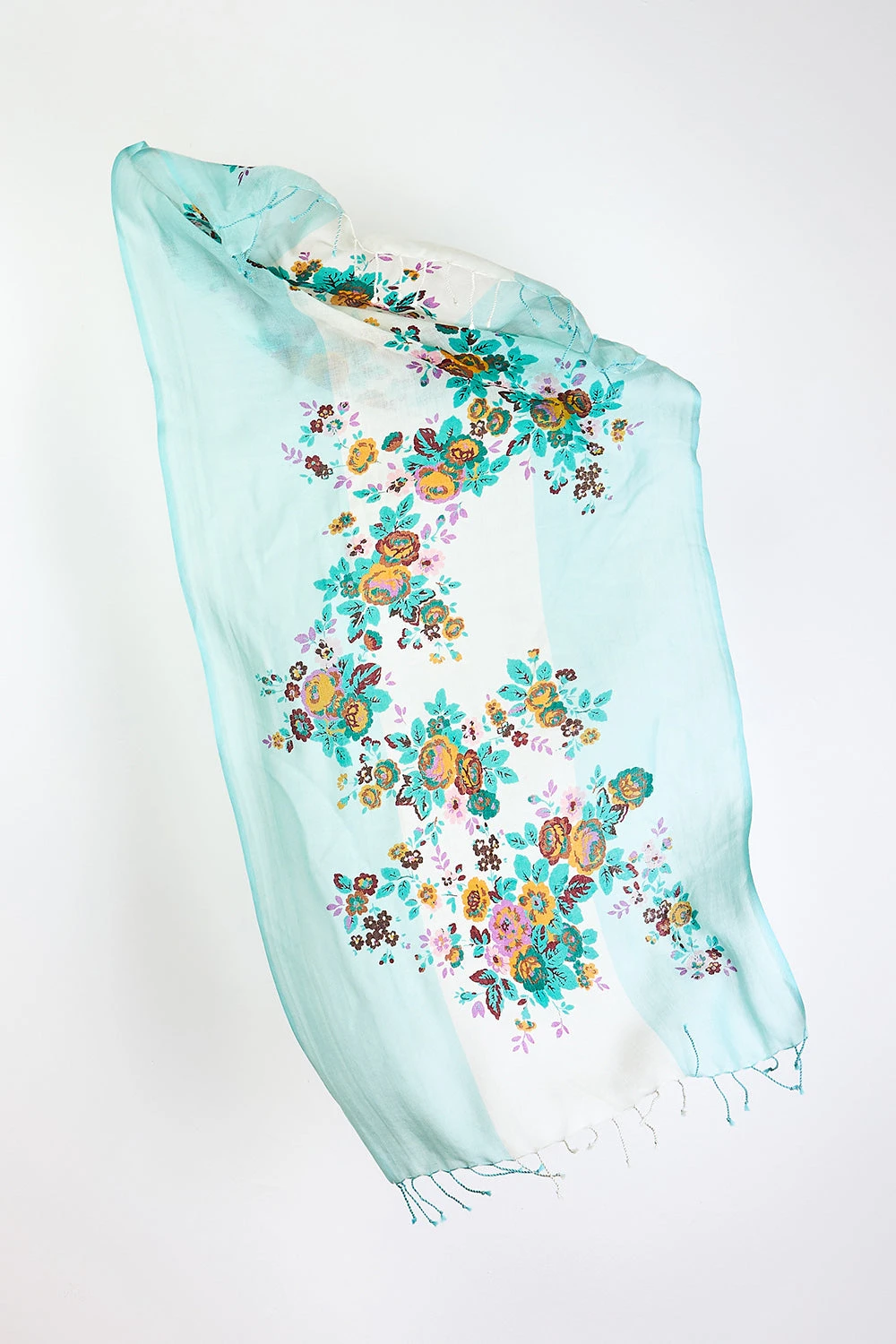 Floral Stripe Scarf 3 Floral Stripe Scarf