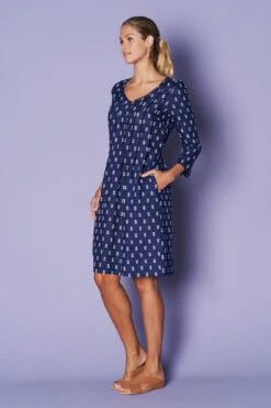 Clipped Jacquard Linen Dress -Blue Illusion CLIPPEDJACQUARDLINENDRESS5525edit