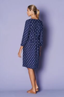 Clipped Jacquard Linen Dress -Blue Illusion CLIPPEDJACQUARDLINENDRESS5533edit