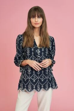 Cotton Broderie Kaftan -Blue Illusion COTTONBRODERIEKAFTAN7306024edit