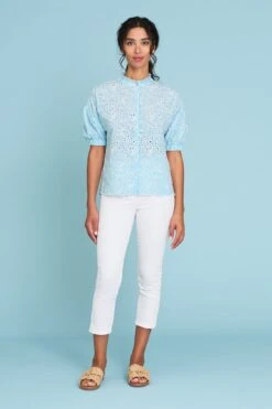Cotton Broderie Shirt -Blue Illusion COTTONBRODERIESHIRT1296edit