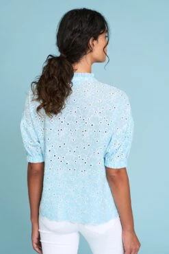 Cotton Broderie Shirt -Blue Illusion COTTONBRODERIESHIRT1332edit