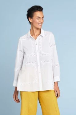Cotton Embroidered Shirt -Blue Illusion COTTONEMBROIDEREDSHIRT0625edit