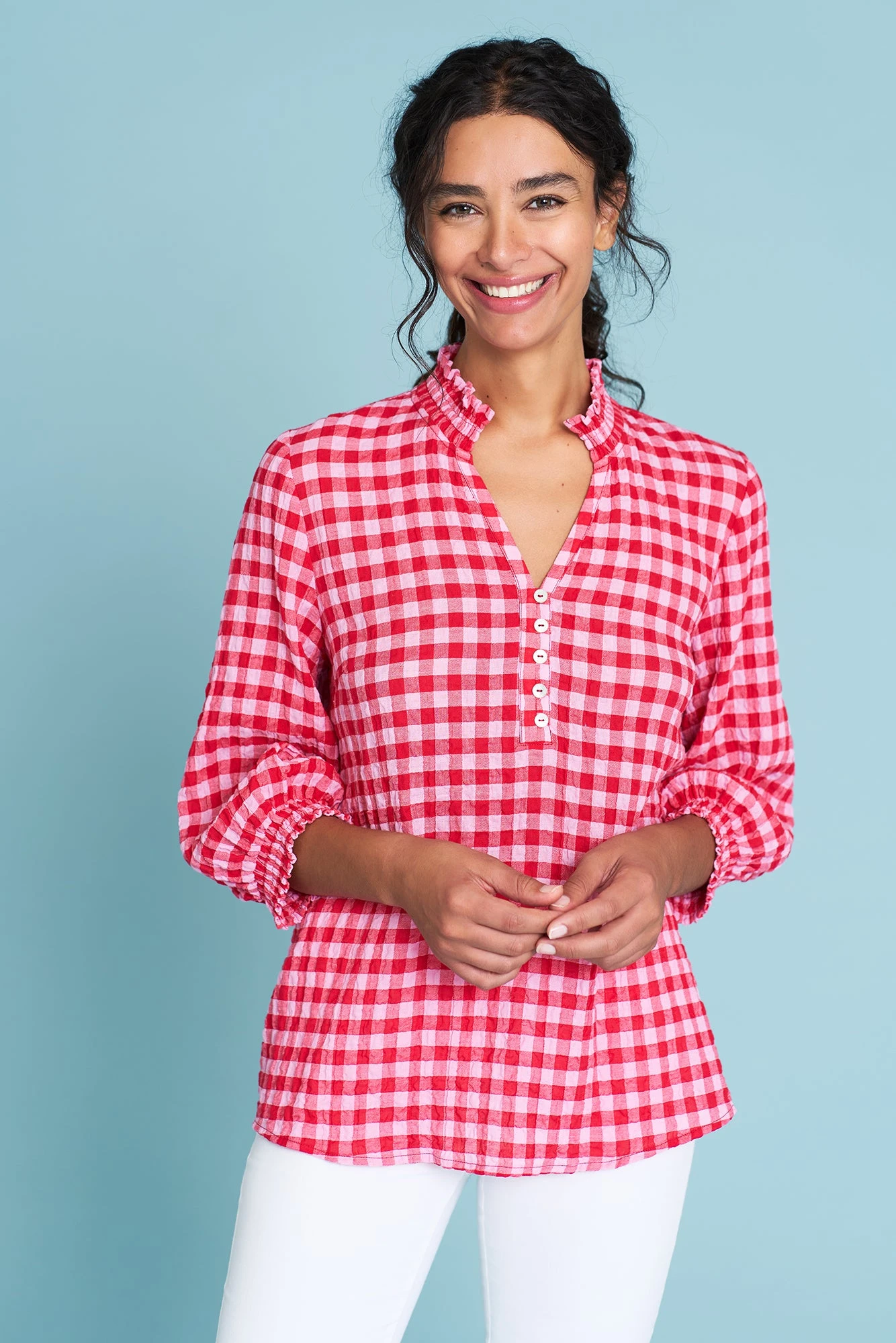 Cotton Gingham Blouse 5 Cotton Gingham Blouse - Image 3