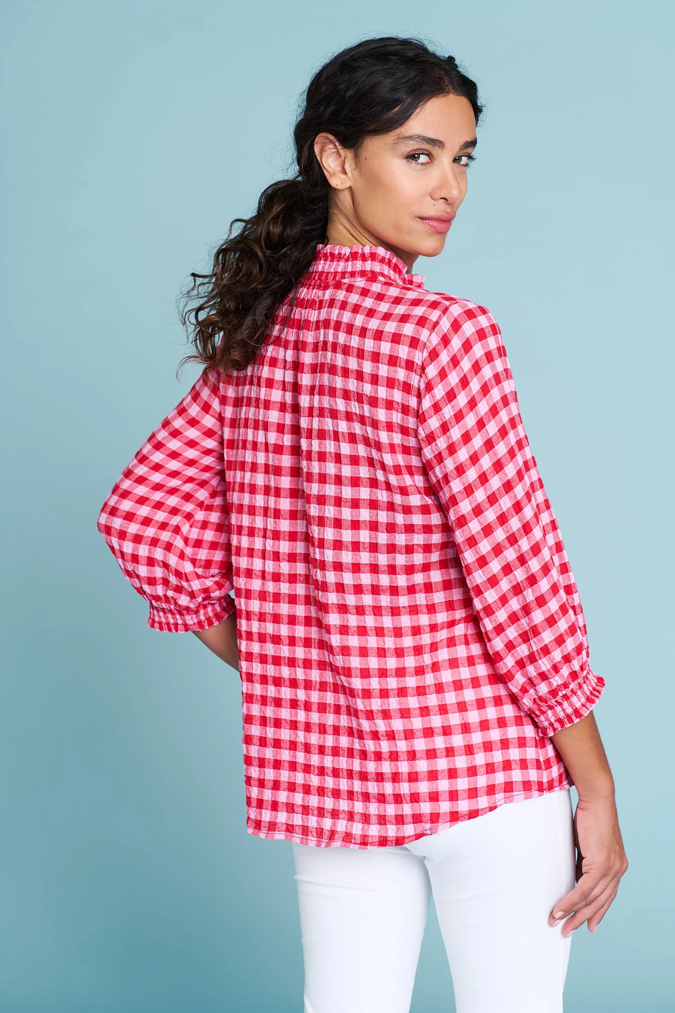 Cotton Gingham Blouse 7 Cotton Gingham Blouse - Image 5