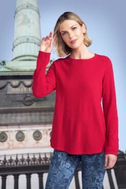 Cotton Scoop Hem Jumper -Blue Illusion COTTONSCOOPHEMJUMPER7300110edit