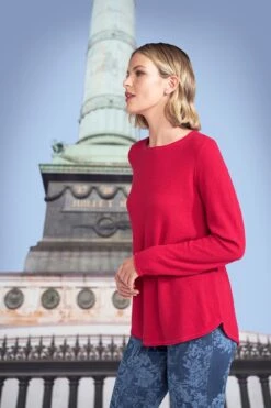 Cotton Scoop Hem Jumper -Blue Illusion COTTONSCOOPHEMJUMPER7300129edit