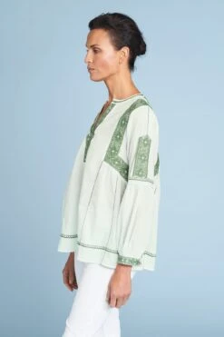 Embroidered Detail Top -Blue Illusion EMBROIDEREDDETAILTOP0846edit