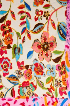 Floral Border Scarf -Blue Illusion FLORALBORDERSCARF1129 edit