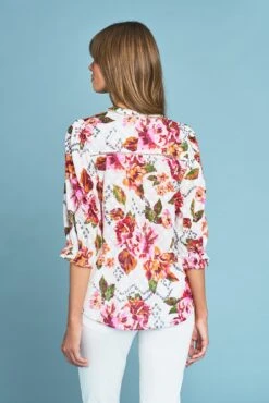 Floral Cotton Jacquard Shirt -Blue Illusion FLORALCOTTONJACQUARDSHIRT0520edit