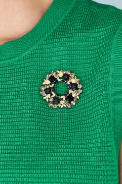 Floral Wreath Brooch -Blue Illusion FLORALWREATHBROOCH8866edit