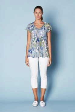 Frill Sleeve Top -Blue Illusion FRILLSLEEVETOP1897edit