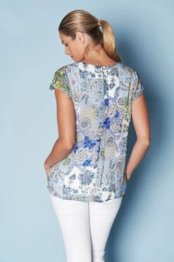 Frill Sleeve Top -Blue Illusion FRILLSLEEVETOP1931edit