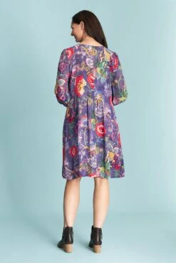 Georgette Pleat Dress -Blue Illusion GEORGETTEPLEATDRESS3147edit