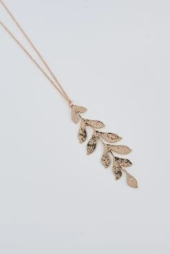 Gold Leaf Pendant Necklace -Blue Illusion GOLDLEAF00002