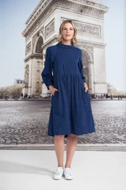 Jacquard Stripe Cotton Dress