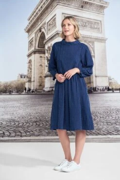 Jacquard Stripe Cotton Dress 8 Jacquard Stripe Cotton Dress -Blue Illusion JACQUARDSTRIPECOTTONDRESS7300434edit
