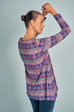 Trapeze Round Neck T-Shirt -Blue Illusion JERSEYTERRY2350edit