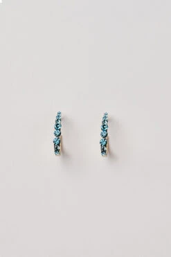 Jewel Blue Hoop Earring
