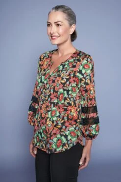 Lace Trim Blouse 10 Lace Trim Blouse -Blue Illusion LACETRIMBLOUSE4279edit2