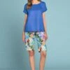 Printed French Linen Short -Blue Illusion LINENMIXTOPANDFRENCHLINENSHORT9700edit