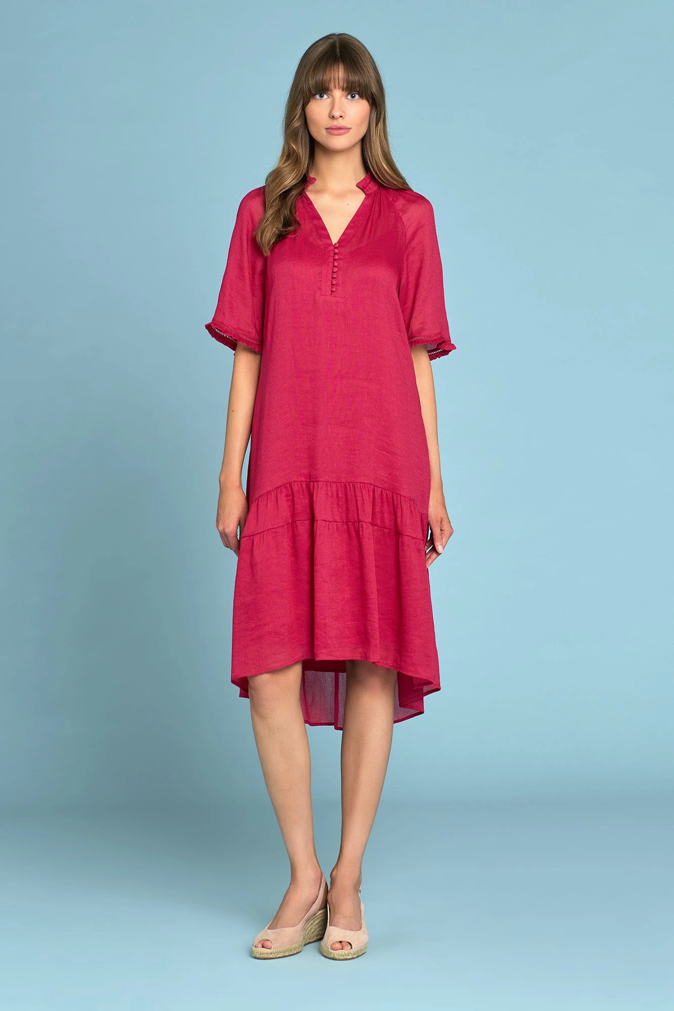 Linen Silk Ruffle Dress 4 Linen Silk Ruffle Dress - Image 2