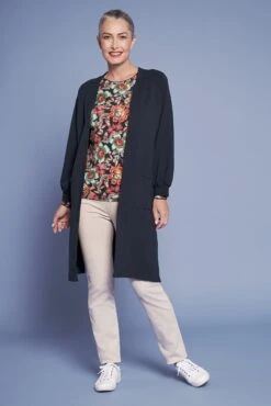 Longline Terry Cardigan -Blue Illusion LONGLINETERRYCARDIGAN4586edit