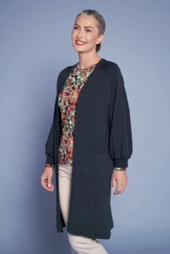 Longline Terry Cardigan -Blue Illusion LONGLINETERRYCARDIGAN4609edit