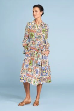 Moroccan Tile Silk Dress