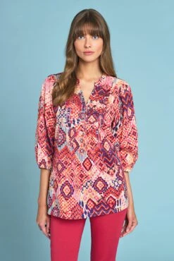 Mosaic Print Cotton Tunic