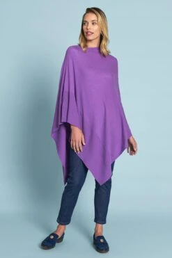Lavender Ribbed Merino Poncho